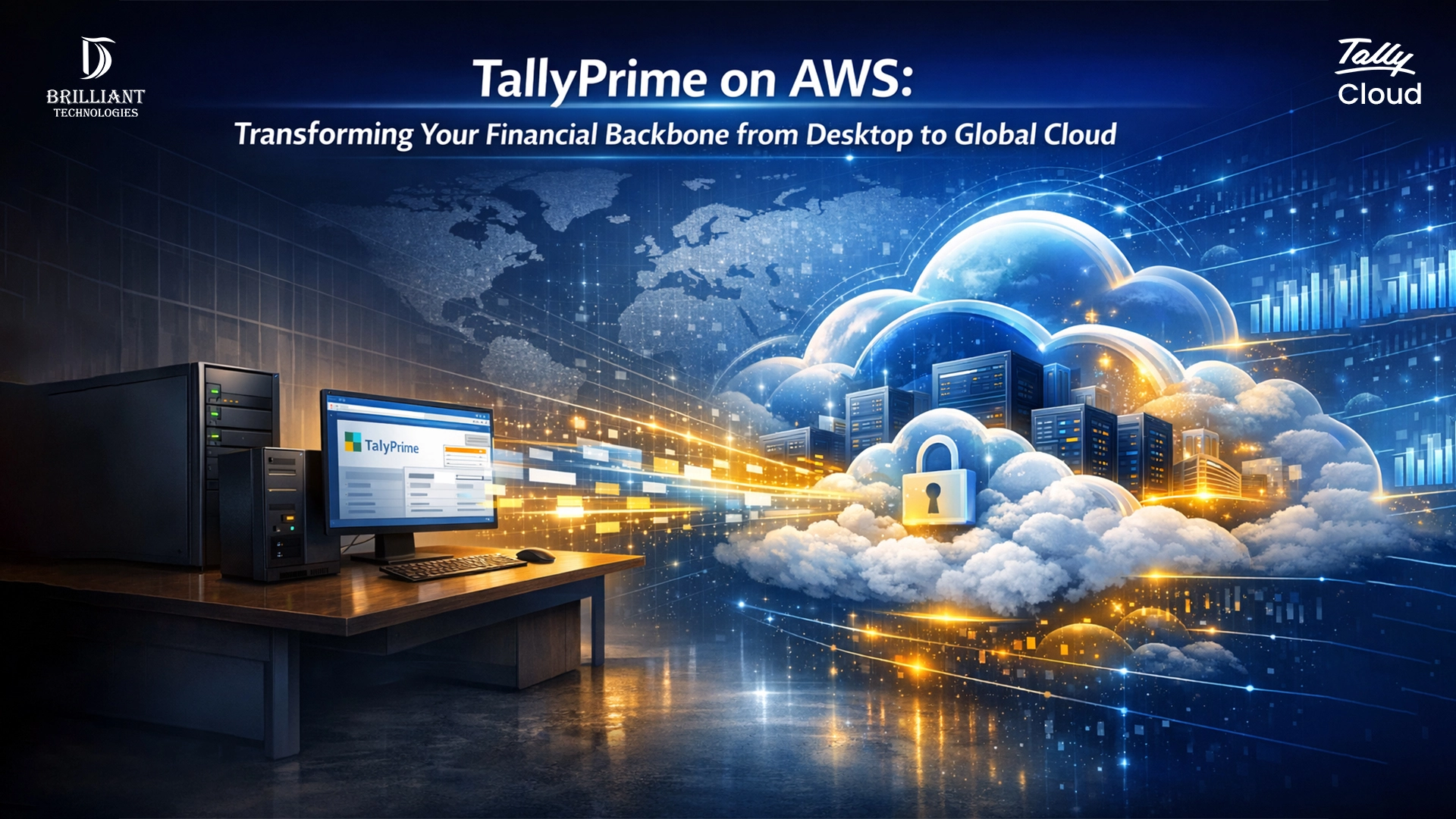 TallyPrime on AWS Cloud by Brilliant Technologies enabling secure global access for businesses in Hyderabad