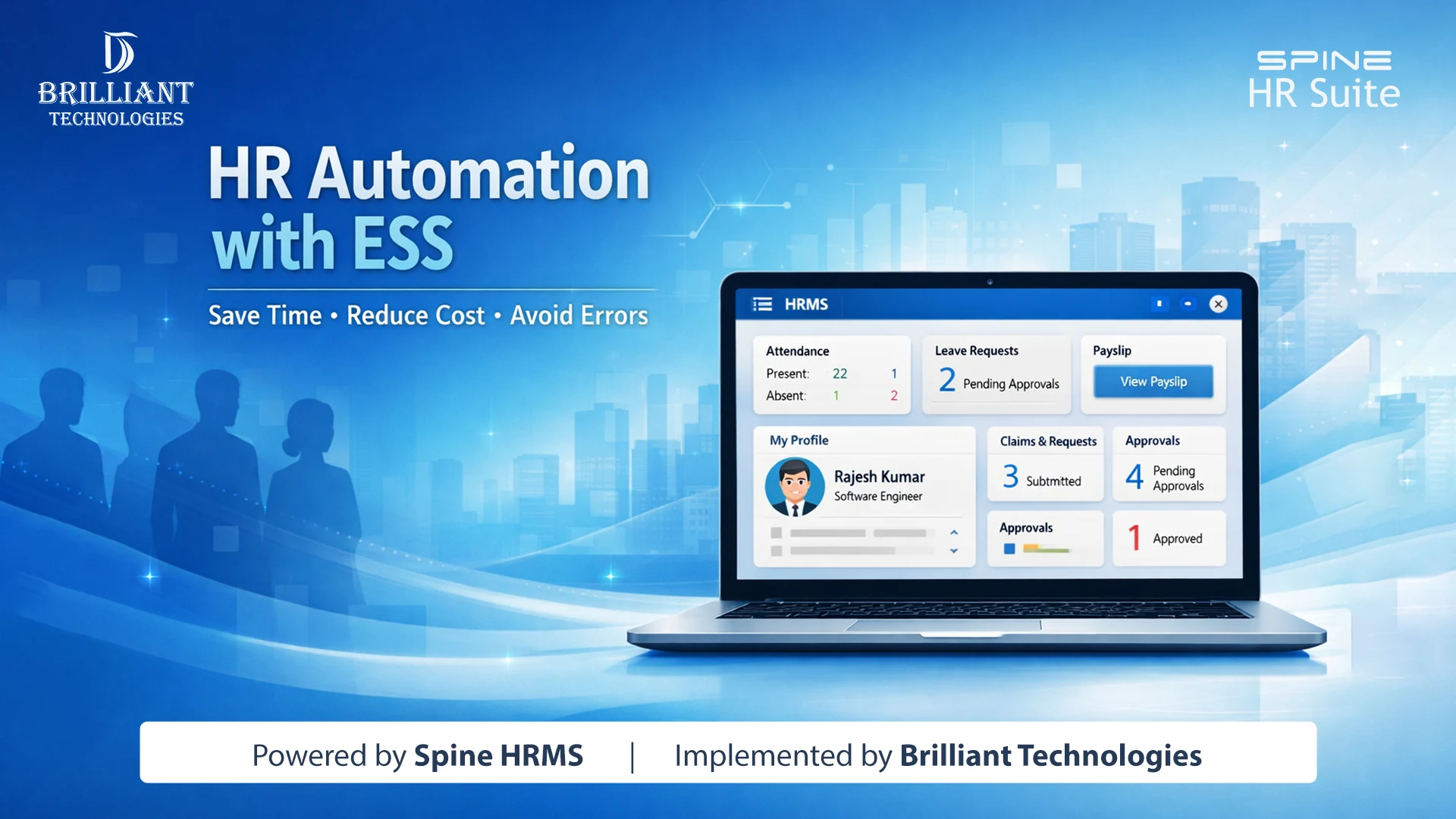 HR Automation with ESS by Brilliant Technologies Hyderabad – HRMS and Tally integrated payroll, attendance and employee self service solution