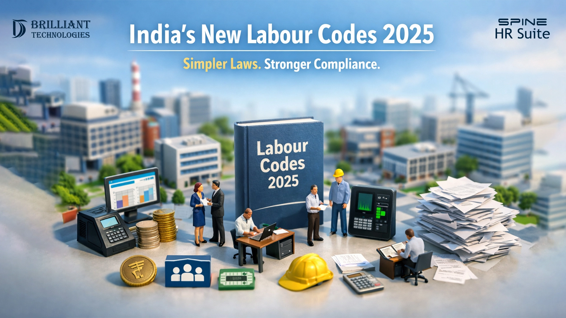 India’s New Labour Codes 2025 explained for HR and businesses using Tally and HRMS solutions by Brilliant Technologies in Hyderabad