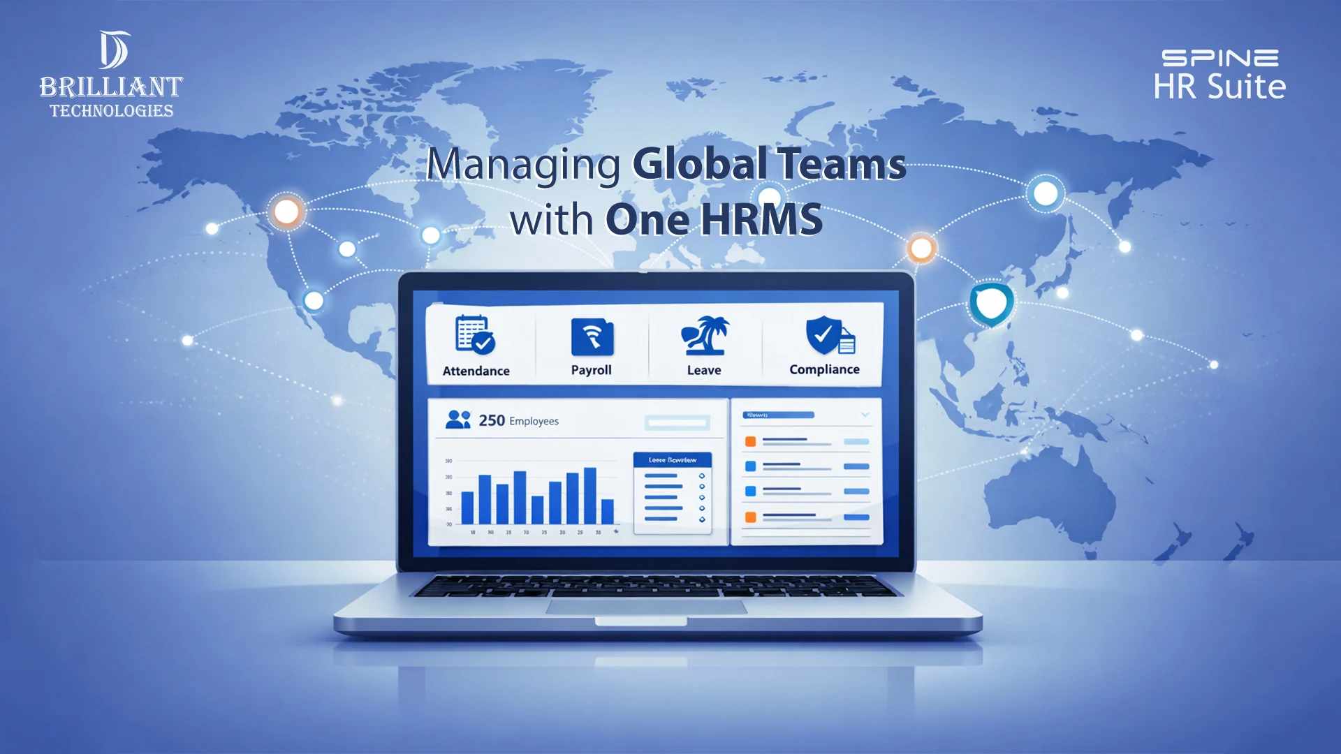 Managing global teams using HRMS and Tally solutions by Brilliant Technologies, Hyderabad for payroll, compliance, and attendance