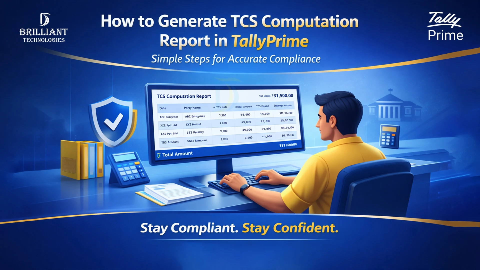 TCS Computation Report in TallyPrime by Brilliant Technologies Hyderabad