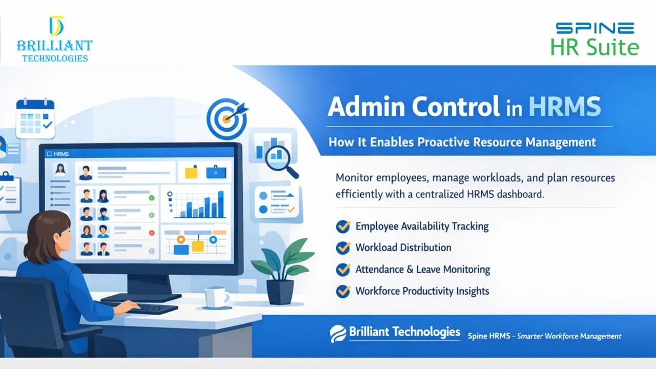 Admin Control in HRMS dashboard for proactive resource management by Brilliant Technologies HRMS software provider in Hyderabad