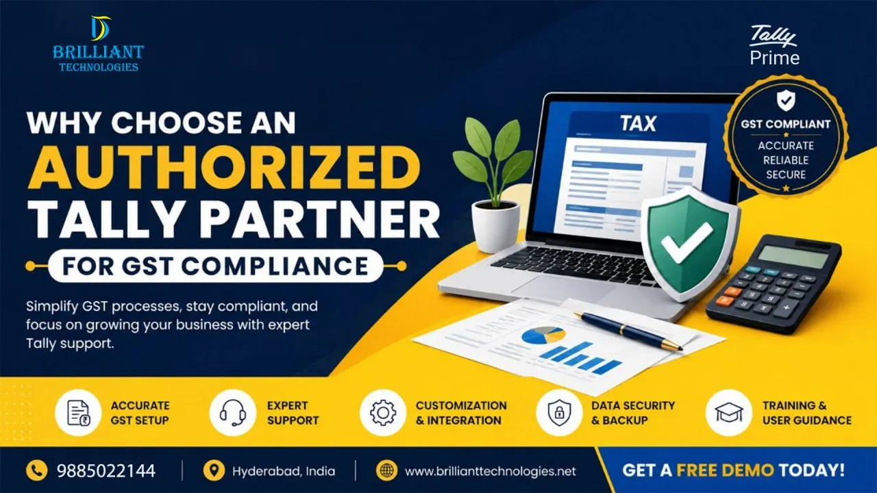Authorized Tally Partner in Hyderabad helping businesses simplify GST compliance with TallyPrime | Brilliant Technologies