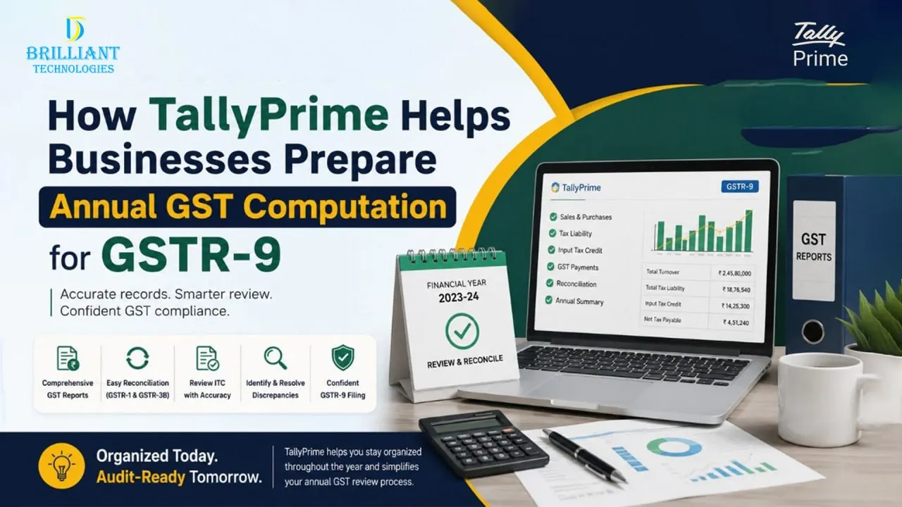 TallyPrime GSTR-9 annual GST computation by Brilliant Technologies in Hyderabad