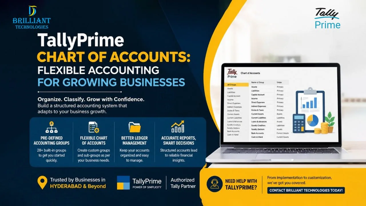 TallyPrime Chart of Accounts and accounting groups for businesses in Hyderabad