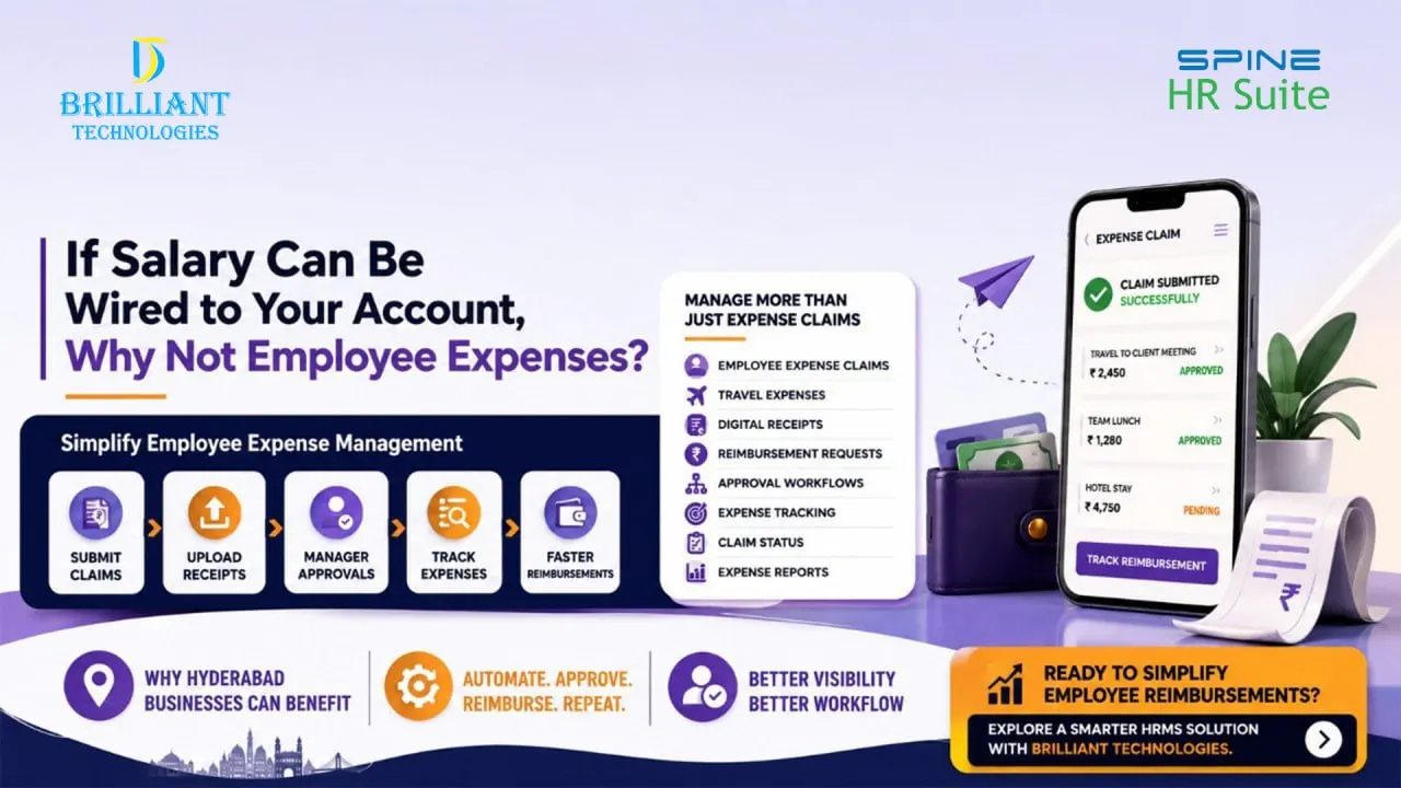 HRMS expense management software in Hyderabad by Brilliant Technologies