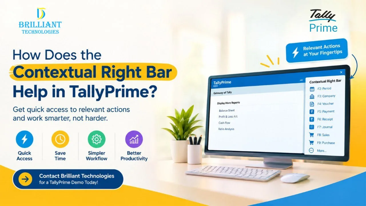 Brilliant Technologies TallyPrime Contextual Right Bar in Hyderabad