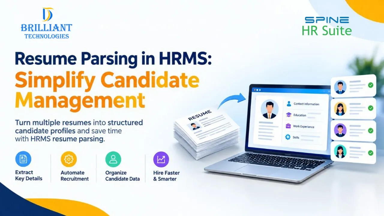 Resume parsing in HRMS software for candidate management by Brilliant Technologies in Hyderabad