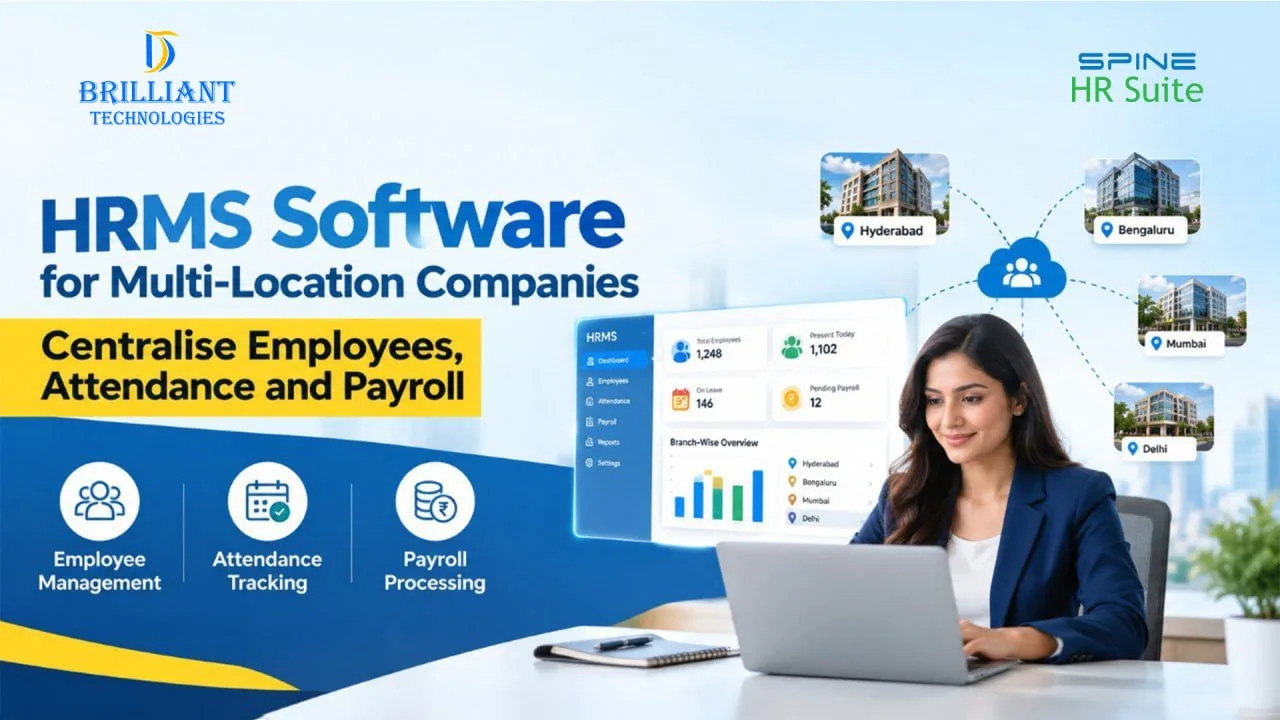 HRMS software for multi-location companies managing employee records, attendance and payroll in Hyderabad – Brilliant Technologies